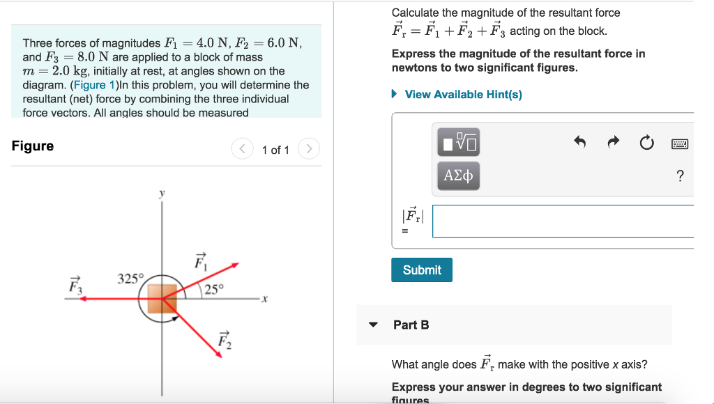 Solved Calculate The Magnitude Of The Resultant Force Fr Chegg Com