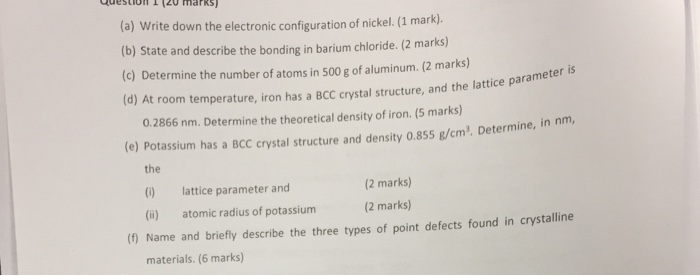 Solved Rks A Write Down The Electronic Configuration Of