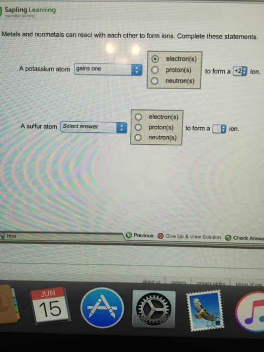 Solved Metals And Non Metals Can React With Each Other To Chegg Com