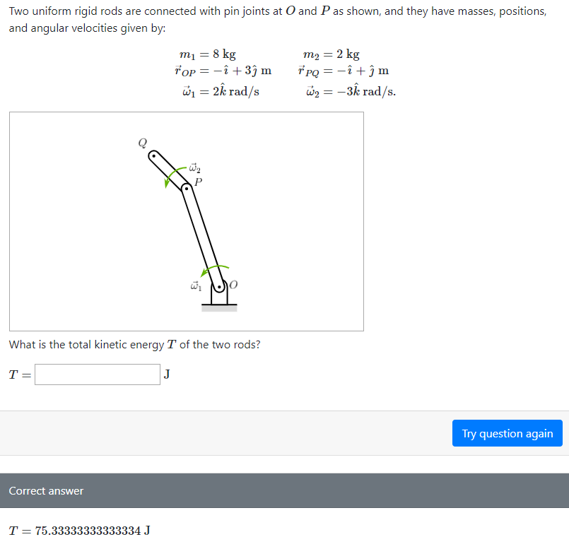 Solved Two Uniform Rigid Rods Are Connected With Pin Join Chegg Com