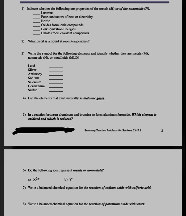 Solved 1 Indicate Whether The Following Are Properties O Chegg Com