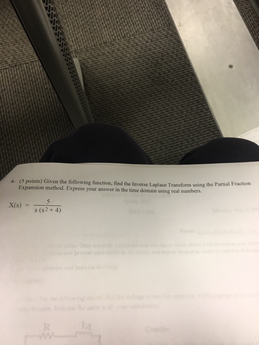 Solved Given The Following Function Find The Inverse Lap