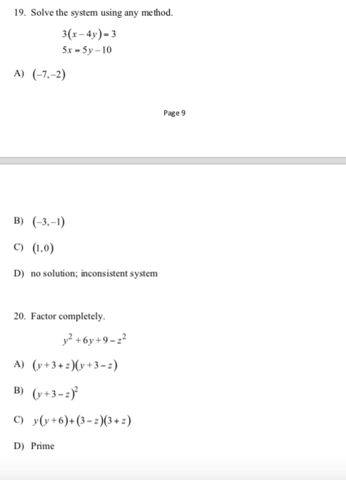 19 Solve The System Using Any Method 3 X 4y 3 Chegg 