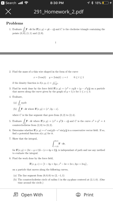 Solved G Search Ill令 8 30 Pm 291 Homework 2 Pdf Problem Chegg Com