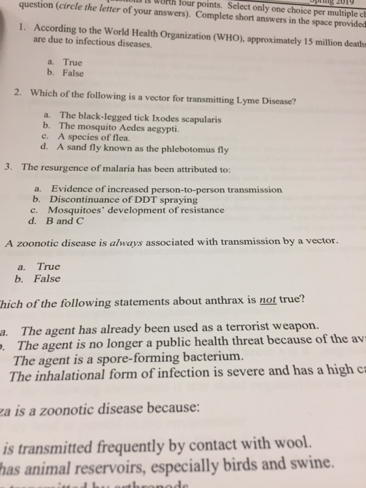 Solved Question Circle The Letter Of Your Answers Chegg Com