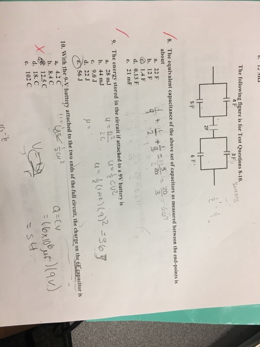 The Equivalent Capacitance Of The Above Set Of Chegg Com