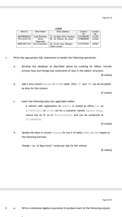 Page 2 of 3 HIRER 66070%285567| Fuad Deraman ThInBon 01112101123 1Tebrau, a, Johor |0198909090 Li3345 Nagarajah 800912071234