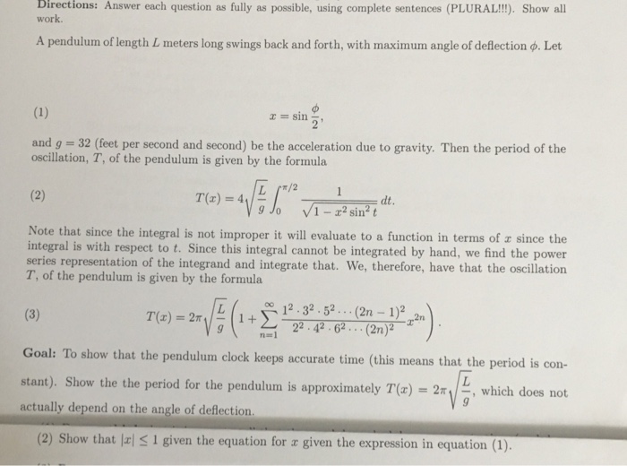 Solved Directions Answer Each Question As Fully As Possi