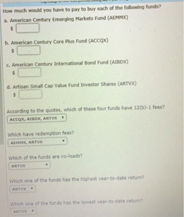 Solved Mutual Fund Quotes EXHIBIT 13.4 Open end mutual funds 