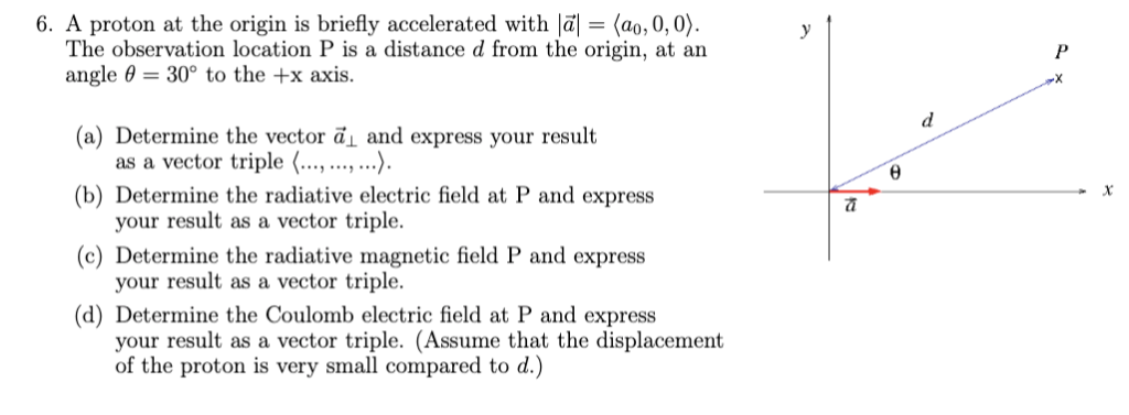 Solved 6 A Proton At The Origin Is Briefly Accelerated W Chegg Com