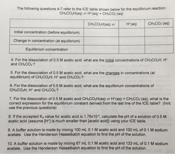 Solved The Following Questions 4 7 Refer To The Ice Table Chegg Com