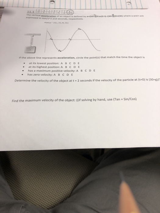 The Vertical Acceleration Of An Object Is Defined Chegg Com