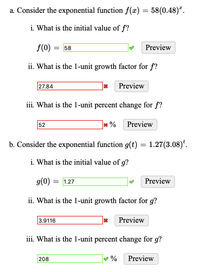 Solved A Consider The Exponential Function F X 58 0 48 Chegg Com