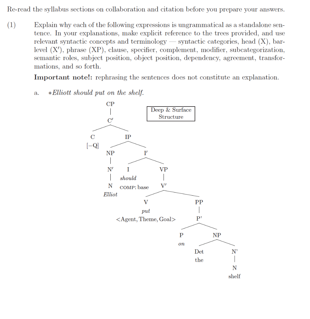 Re Read The Syllabus Sections On Collaboration And Chegg Com