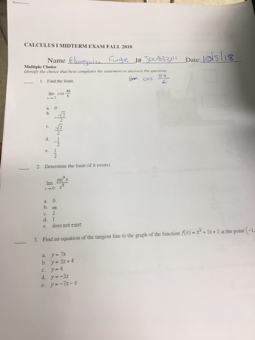  Algebra 1 Midterm Exam Multiple Choice Answers