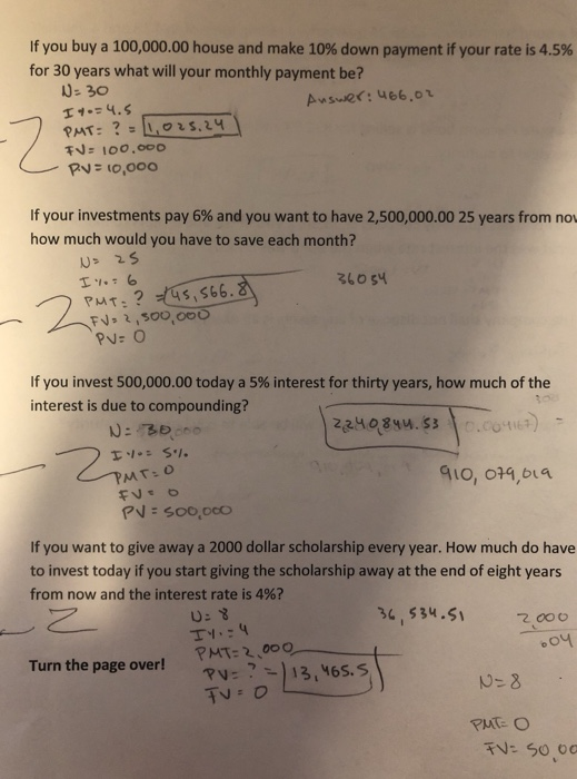 Solved If You Buy A 100 000 00 House And Make 10 Down Pa Chegg Com