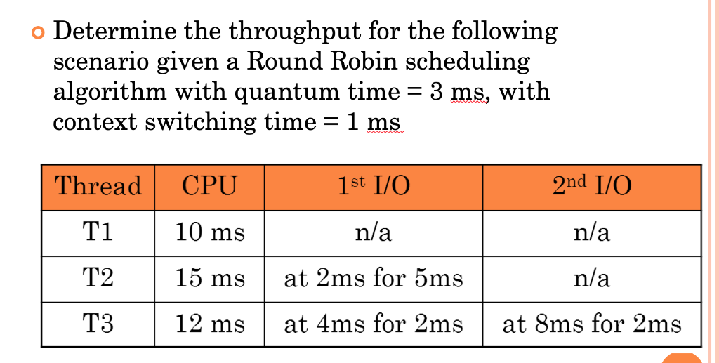 O Determine The Throughput For The Following Scenario Chegg Com