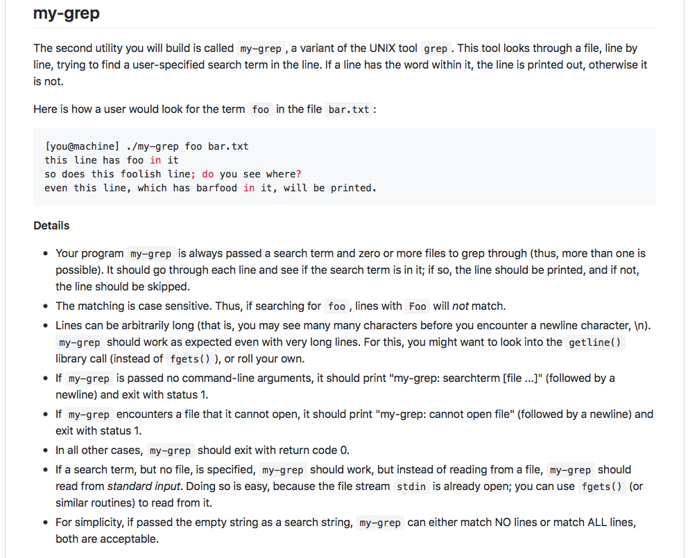 Solved My-Grep The Second Utility You Will Build Is Called | Chegg.Com