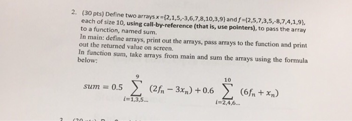 Solved 2 30 Pts Define Two Arrays X 215 367810