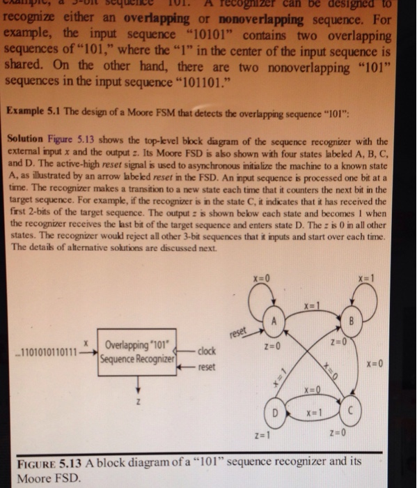 pio Sot sequence A recognizer can be designed to recognize either an overlapping or nonoverlapping sequence. For example, the
