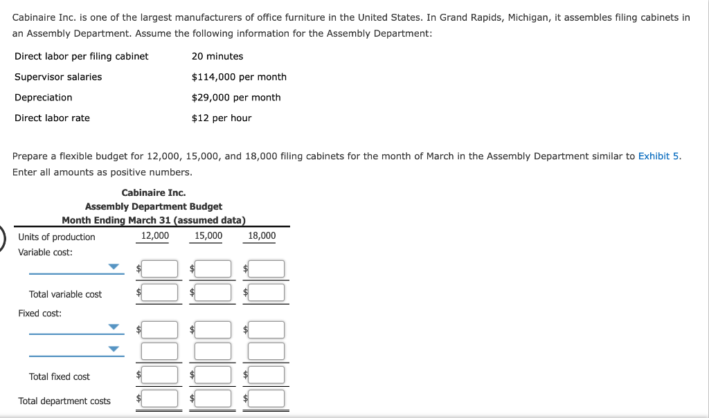 Solved Cabinaire Inc Is One Of The Largest Manufacturers
