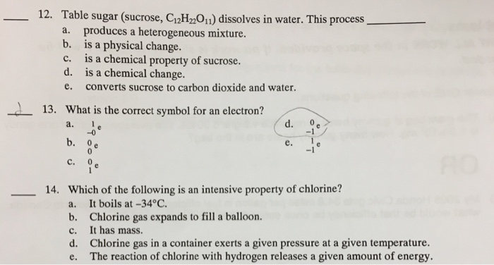 Solved Table Sugar Sucrose C 12 H 22 O 11 Dissolves In