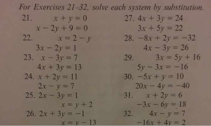 Solved For Exercises 21 32 Solve Each System By Chegg Com