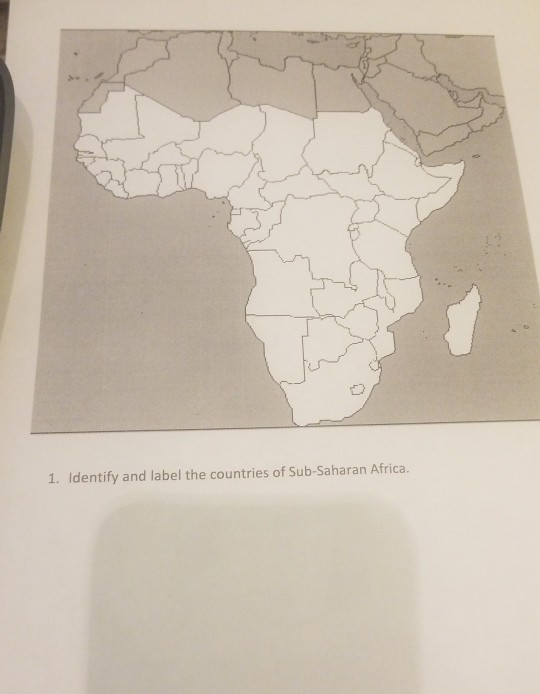 Solved: 1. Identify And Label The Countries Of Sub-Saharan... | Chegg.com