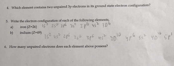 Solved H Element Contains Two Unpaired 3p Electrons In It Chegg Com