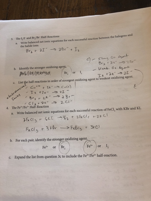 Writing half-reactions (ionic equations and net ionic equations) 
