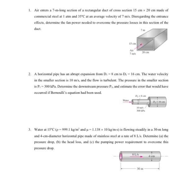 Solved L Air Enters A 7 M Long Section Of A Rectangular Chegg Com