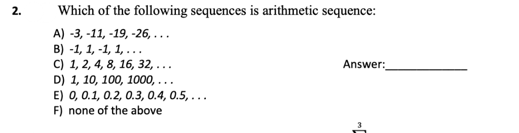 Solved 2. Which Of The Following Sequences Is Arithmetic | Chegg.com Solved 2. Which Of The Following Sequences Is Arithmetic | Chegg.com