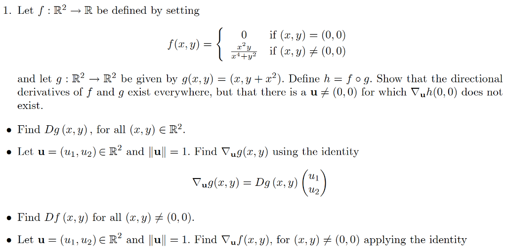 Solved Let F C Rm Rn And G V C Rn Rk Where Is O Chegg Com