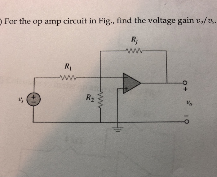 Solved For the op amp circuit in Fig., find the voltage gain | Chegg.com