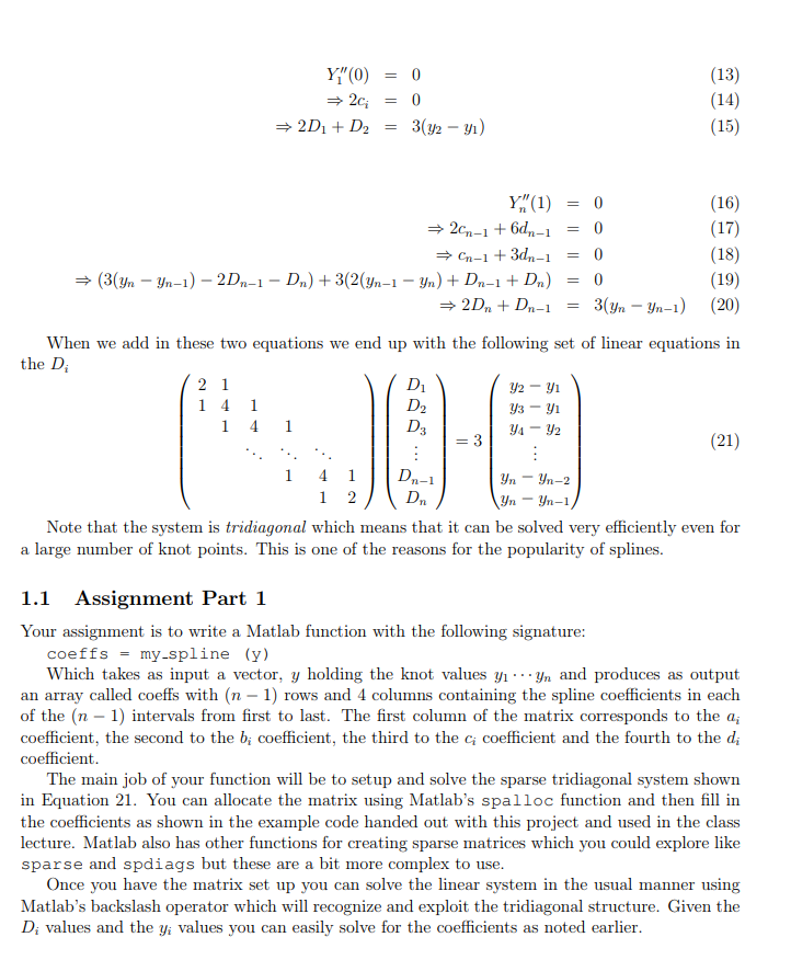 1 Splines 1 5 0 5 0 5 Figure 1 Plot Of A Spline Chegg Com