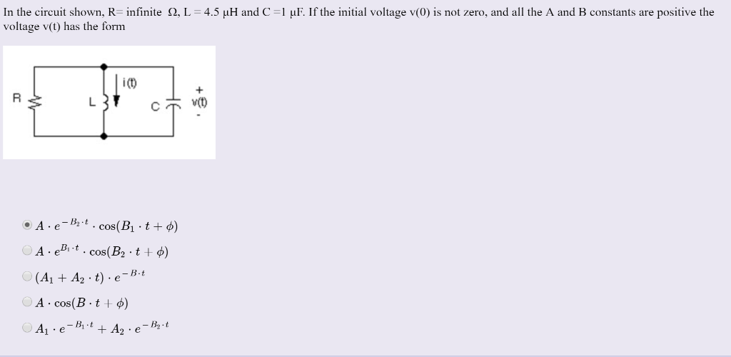 Solved In The Circuit Shown R Infinite W L 4 5 Mh And C Chegg Com