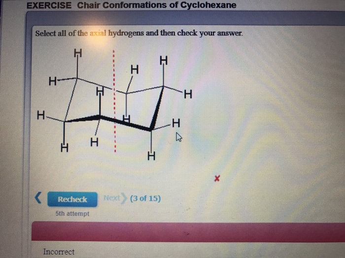 Solved Exercise Chair Conformations Of Cyclohexane Select Chegg Com