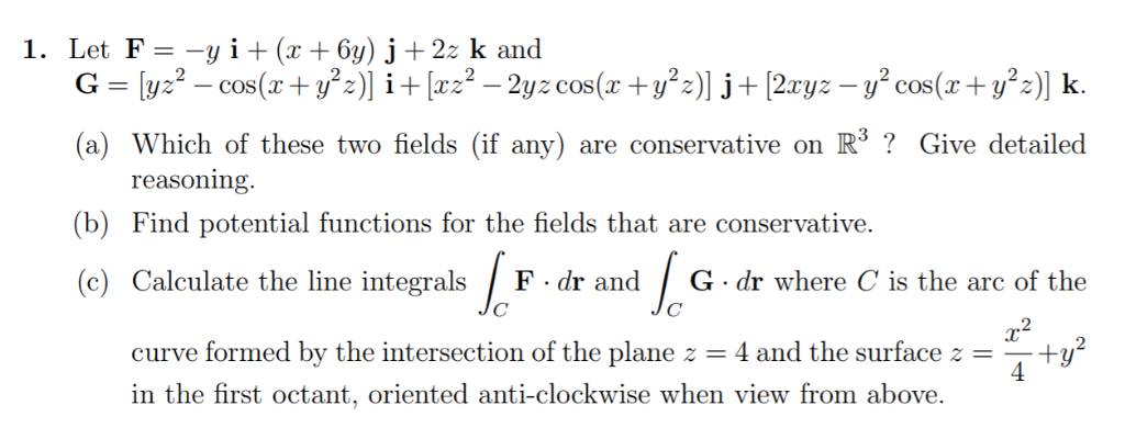 Solved 1 Let F Y I X 6y J 2z K And G Yz2 Chegg Com