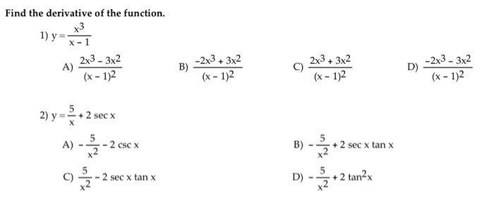 Solved Find The Derivative Of The Function 1 Y X 1 2x3 Chegg Com