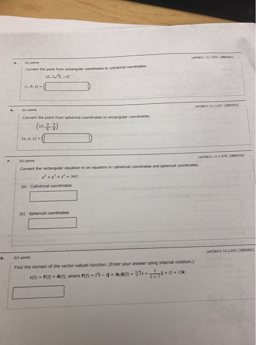 Solved Convert The Point From Rectangular Coordinates To