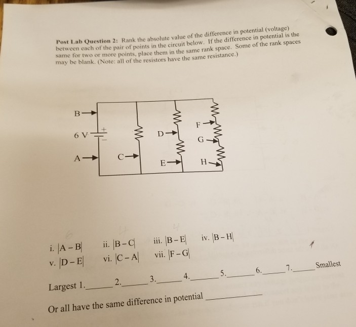 Solved st L between ab Question 2: Rank the absolute value | Chegg.com