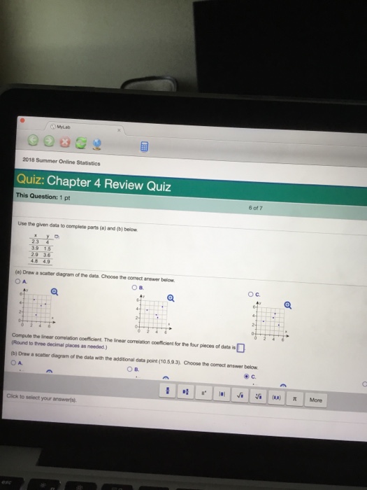 2018 Summer Online Statistics Quiz Chapter 4 Review Chegg Com