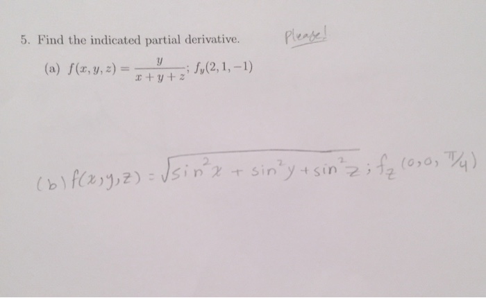 Solved Find The Indicated Partial Derivative A F X Y Chegg Com