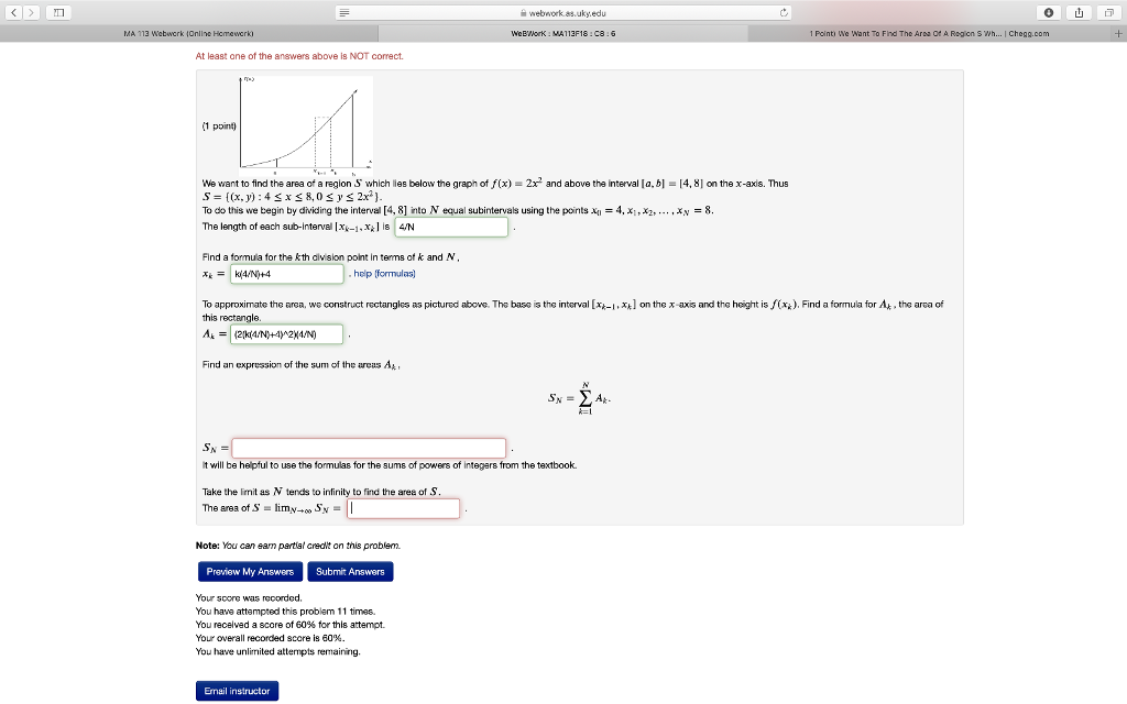 Solved Webwork As Uky Edu Ma 113 Webwerk Online 1 Pointi Chegg Com