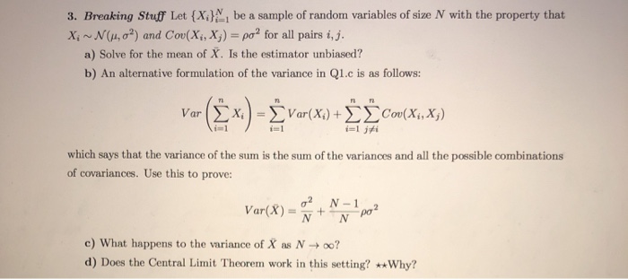 Solved 3 Breaking Stuff Let Xm1 Be A Sample Of Random V Chegg Com