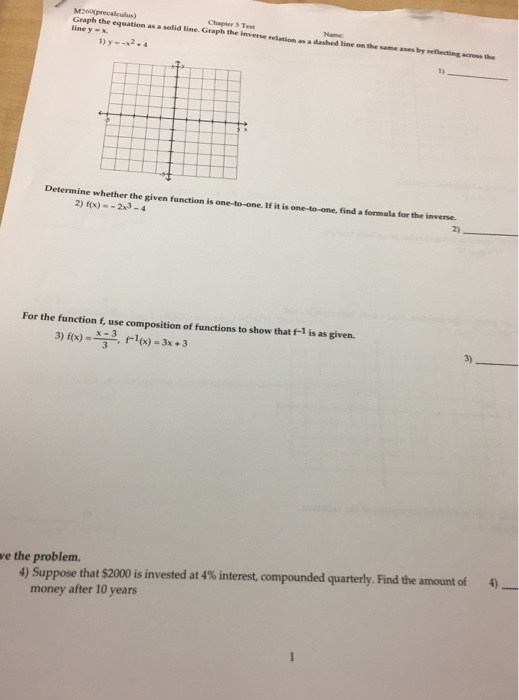 Solved Chapier S Test Graph The Equation As A Solid Line Chegg Com