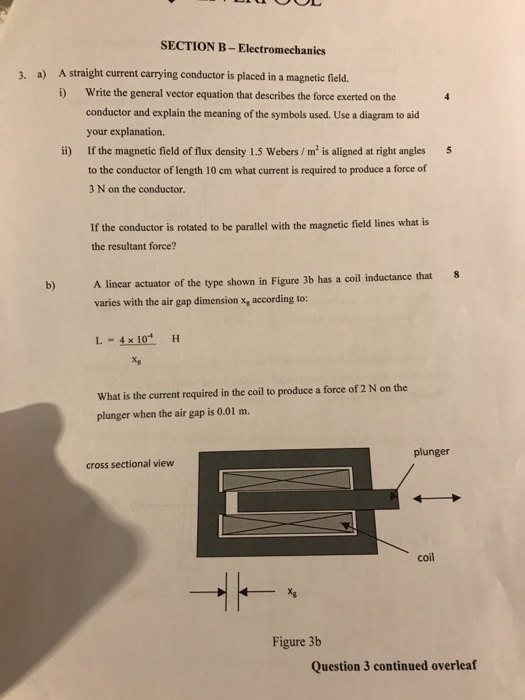 Download Solved: SECTION B- Electromechanies A Straight Current Car ...