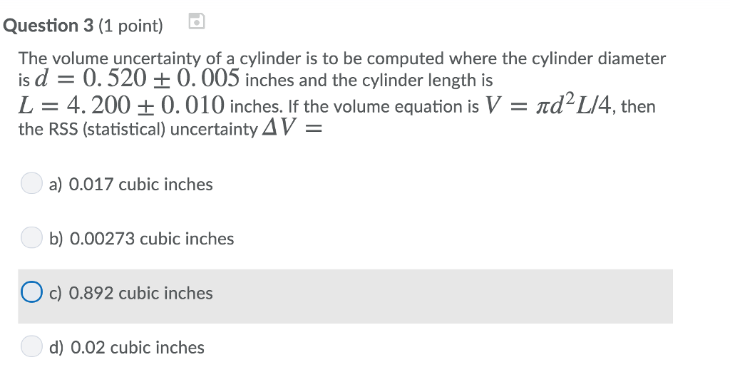 Solved Question 1 1 Point 2pr And Its If The Radius Of Chegg Com