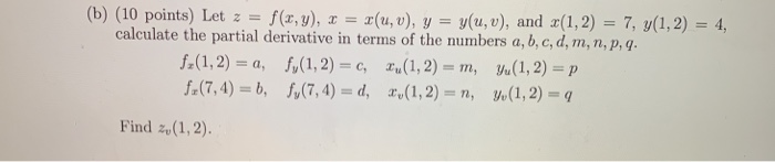 Solved B 10 Points Let Z F X Y X X U U Y Y M Chegg Com