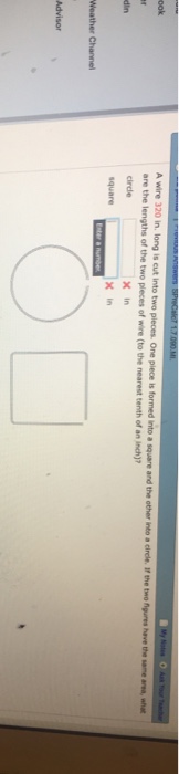 Solved A Wire 3 In Long Is Cut Into Two Pieces One Piece Chegg Com